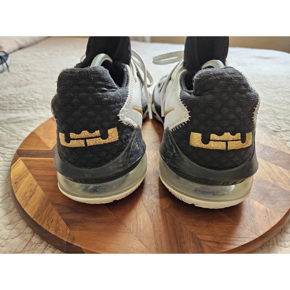 Nike React LeBron Men's XV1117 Low White Metallic Gold Basketball Sneakers, 12 - Picture 4 of 16